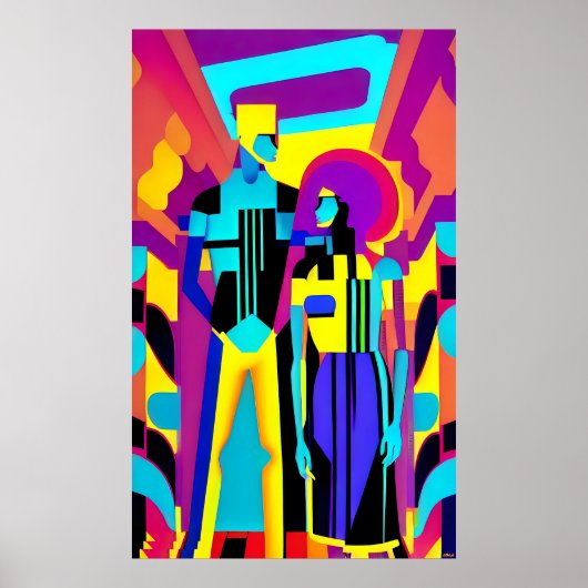 Ze ontmoetten elkaar op een feestje - Ken Gage Art Poster (Voorkant)