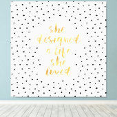 Ze ontwierp een leven dat ze graag had met faux go canvas afdruk (Insitu (Houten vloer))