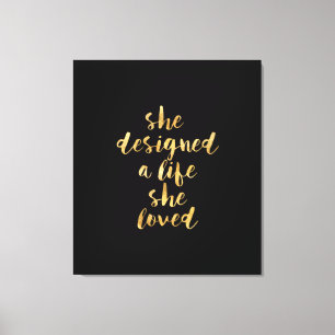 Ze ontwierp een leven dat ze graag had met faux go canvas afdruk