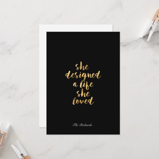 Ze ontwierp een leven dat ze graag had met faux go kaart (Voorkant / Achterkant in situ)