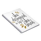 "Ze ontwierp een leven waar ze van hield" tijdschr Notitieboek (Rechterzijde)