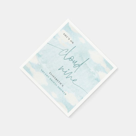 Ze op Cloud Nine Blue White Vrijgezellenfeest drom Servet (Hoek)