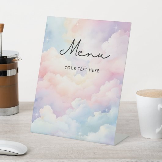 Ze op Cloud Nine Menu Vrijgezellenfeest Reclamebord Met Voetstuk (Insitu)