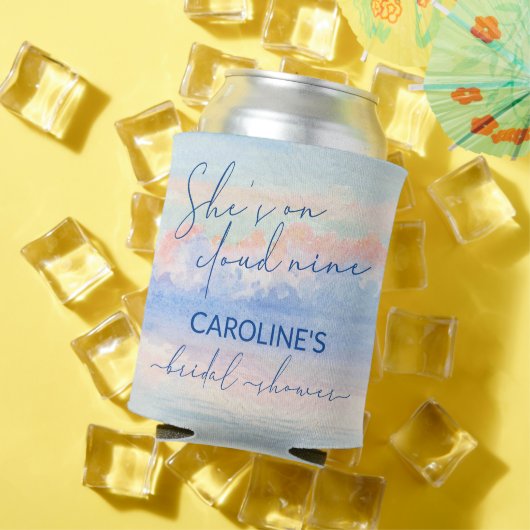 Ze op Cloud Nine Pastel Waterverf Vrijgezellenfees Blikjeskoeler (Insitu Zomer)