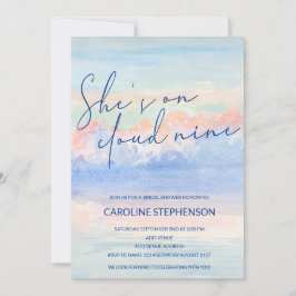 Ze op Cloud Nine Pastel Waterverf Vrijgezellenfees Kaart