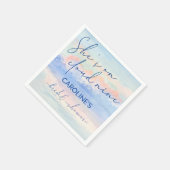 Ze op Cloud Nine Pastel Waterverf Vrijgezellenfees Servet (Hoek)