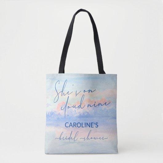 Ze op Cloud Nine Pastel Waterverf Vrijgezellenfees Tote Bag (Voorkant)