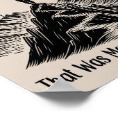 Ze overwon Mountain Line Art Women Empowerment Poster (Hoek)