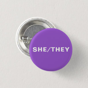 Ze, paarse seksespecialist Lgbetq Pride pin Ronde Button 3,2 Cm