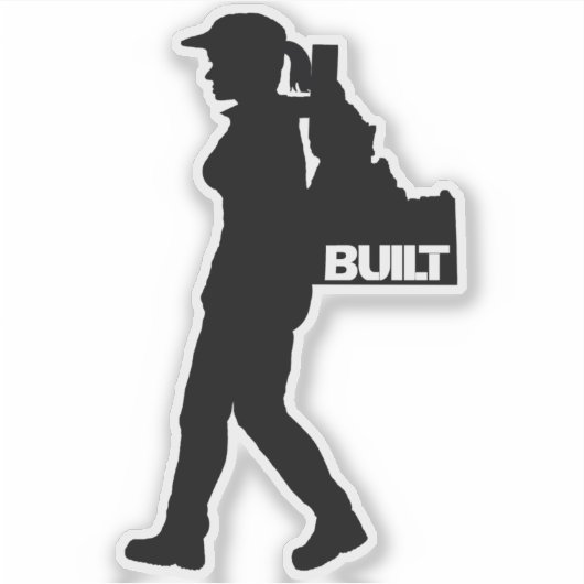 Ze pakt Idaho Vinyl Decal uit. Sticker (Voorkant)