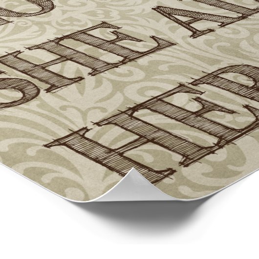 Ze pakte haar mails aan poster (Hoek)