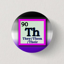 Ze - Periodic Table personal gender pronoun, ACE Ronde Button 3,2 Cm