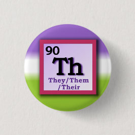 Ze - Periodic Table personal gender pronoun pin Ronde Button 3,2 Cm