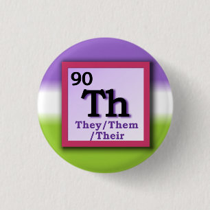 Ze - Periodic Table personal gender pronoun pin Ronde Button 3,2 Cm