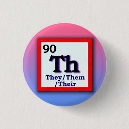 Ze - Periodic Table personal gender pronoun pin Ronde Button 3,2 Cm