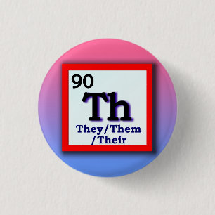 Ze - Periodic Table personal gender pronoun pin Ronde Button 3,2 Cm