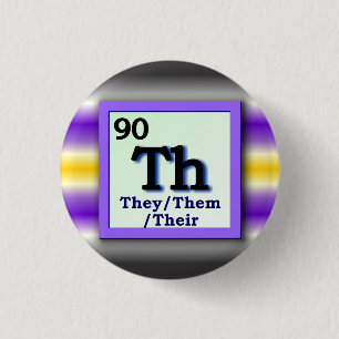 Ze - Periodic Table personal gender pronoun pin Ronde Button 3,2 Cm