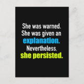 Ze Persisted Elizabeth Warren Briefkaart (Voorkant)