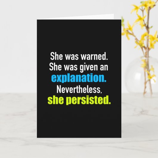 Ze Persisted Elizabeth Warren Kaart (Gele Bloem)