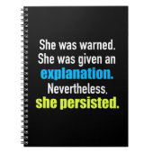 Ze Persisted Elizabeth Warren Notitieboek (Voorkant)