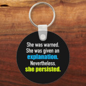 Ze Persisted Elizabeth Warren Sleutelhanger (Voorkant)