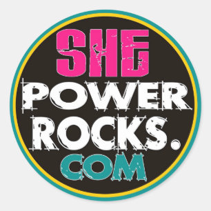 Ze Power Rocks-logo sticker (rond)