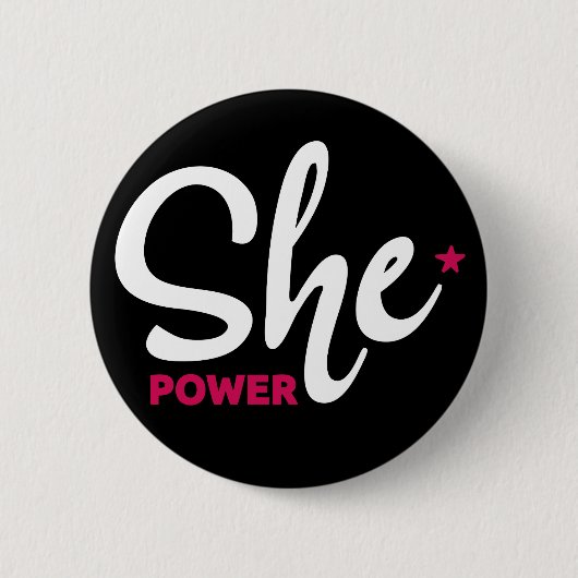 Ze Power White Design Pin Ronde Button 5,7 Cm (Voorkant)