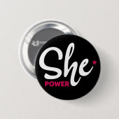 Ze Power White Design Pin Ronde Button 5,7 Cm (Voorkant /achterkant)