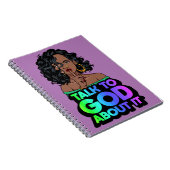 Ze praat met God over haar zwarte melanine vrouw z Notitieboek (Rechterzijde)