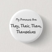 "Ze" Pronoun badge Ronde Button 3,2 Cm (Voorkant)