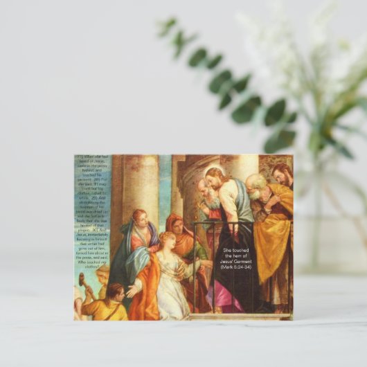 Ze raakte de zoom van het Briefkaart van Jezus aan (Staand voorkant)