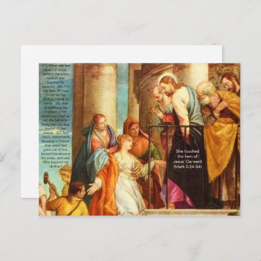 Ze raakte de zoom van het Briefkaart van Jezus aan (Voorkant / Achterkant)