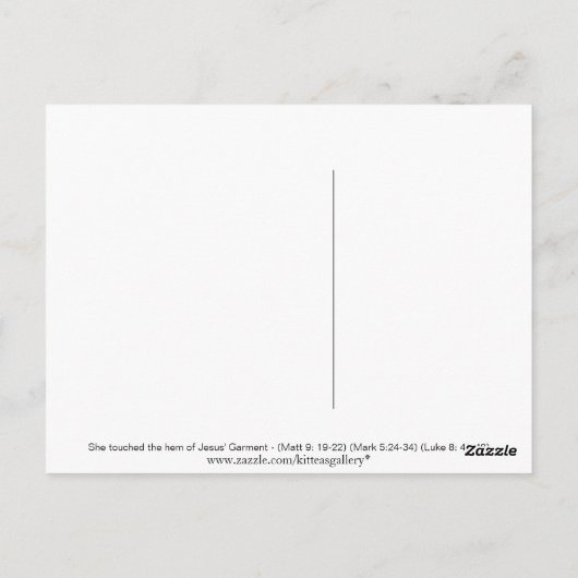 Ze raakte de zoom van het Briefkaart van Jezus aan (Achterkant)