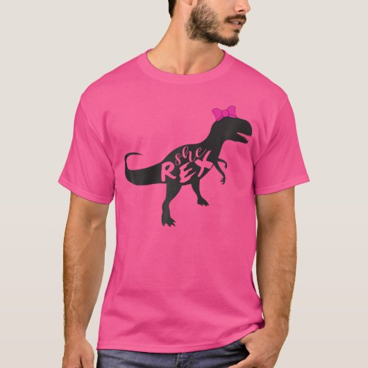 Ze Rex Dinosaur Shirt voor vrouwen en meisjes (Voorkant)