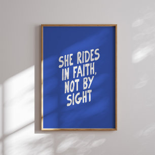 Ze rijdt in geloof niet door zicht Christelijk Wes Poster