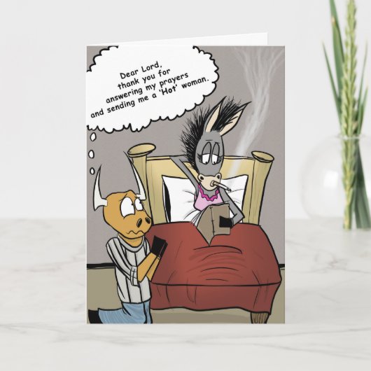 Ze rookt heet! kaart (Voorkant)