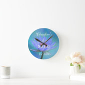 Ze schopte de schelpen van de Blue Water Lily Cloc Ronde Klok (Huis)