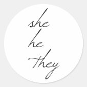 Ze schreef het script voor haar ronde sticker (Voorkant)