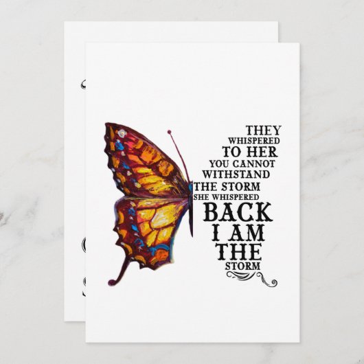 Ze schreeuwden haar dat je het Storm niet kan weer Bedankkaart (Voorkant / Achterkant)
