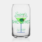 Ze schuurt pub bier kan bril drinkware blikvorm glas (Achterkant)