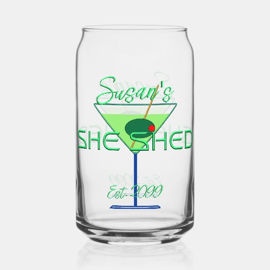 Ze schuurt pub bier kan bril drinkware blikvorm glas (Achterkant)