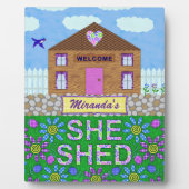 Ze Shed Woman Cave Garden Hut Custom Name Fotoplaat (Voorkant)
