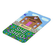 Ze Shed Woman Cave Garden Hut Persoonlijke naam Magneet (Linkerzijde)