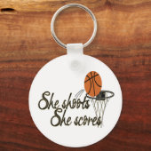 Ze slaapt... ze scoort sleutelhanger (Voorkant)