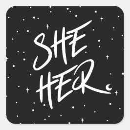 Ze speelt haar voornaamwoorden vierkante sticker