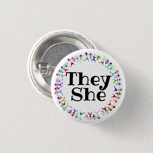 Ze speelt in de Button van de Human Figures Circle (Voorkant /achterkant)