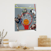 Ze spelen Basketball - poster (Keuken)
