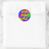 Ze spreekt haar regenboogdas Dye uit Ronde Sticker (Tas)