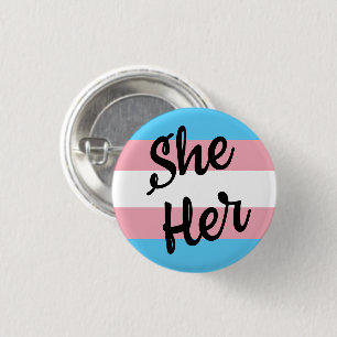 Ze spreekt haar Trans-Button uit Ronde Button 3,2 Cm