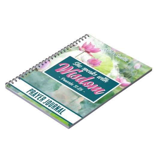 Ze spreekt met Wijsheid Verse Bloemen Custom Journ Notitieboek (Linkerzijde)
